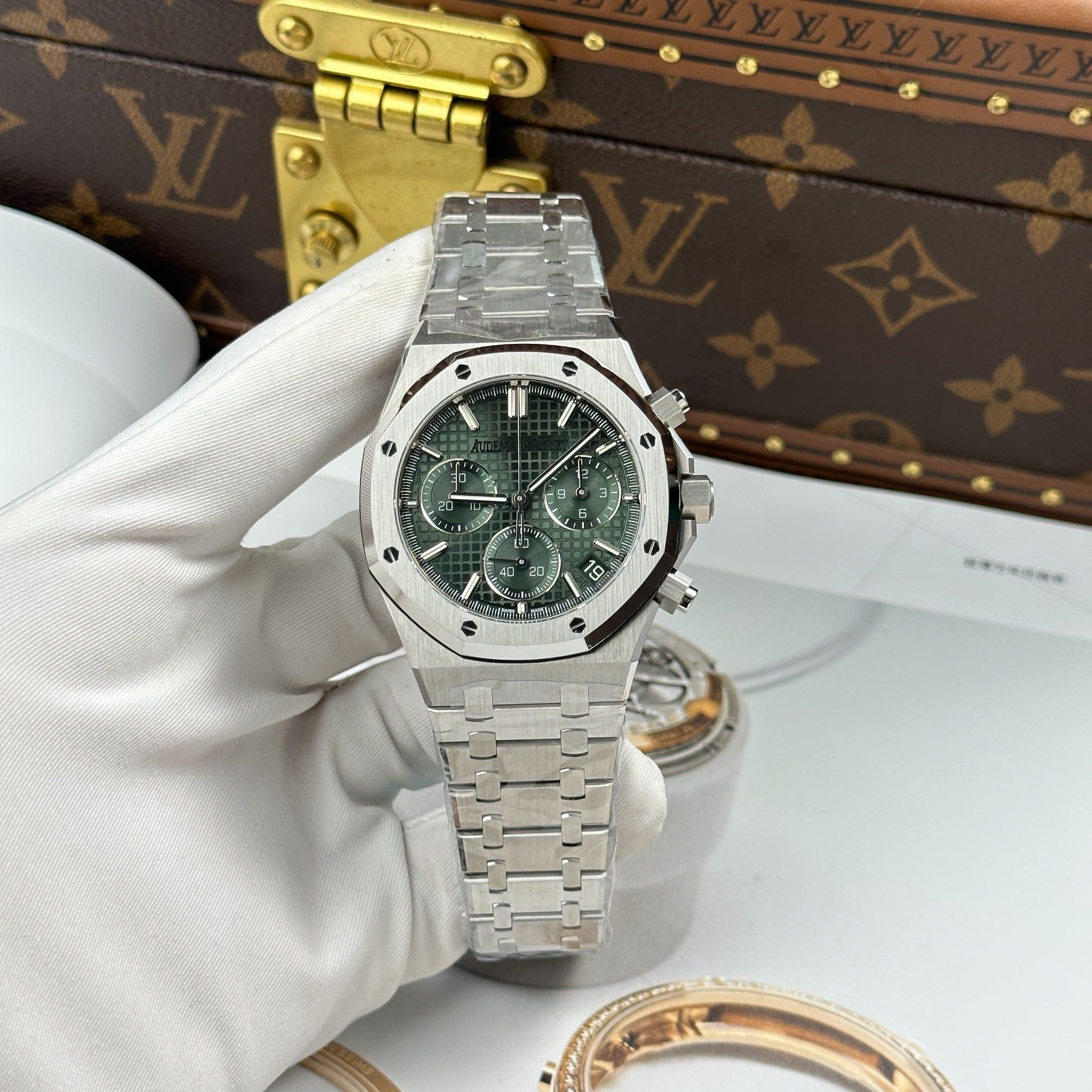 audemars piguet 41mm edelstahl grün chronograph audemars piguet 41mm edelstahl grün chronograph