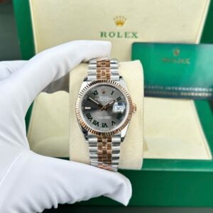 rolex datejust 41mm edelstahl wimbledon (plain bezel)
